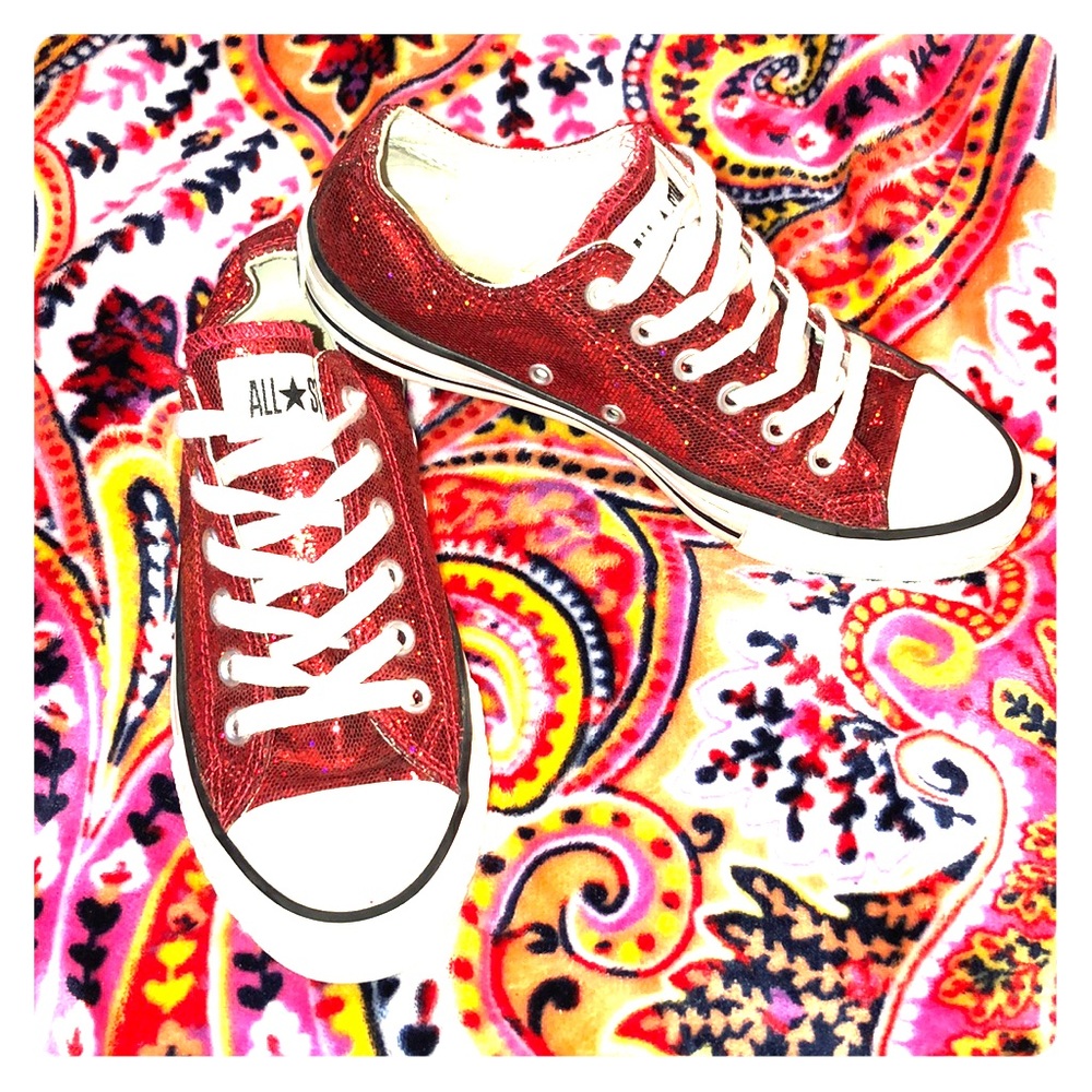 Red sparkle Converse